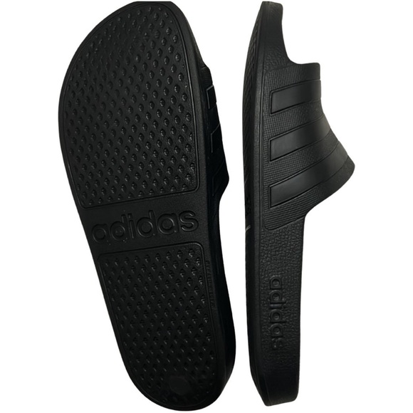 ADIDAS • Men’s Black Comfort Slides Sandals Shoes - Picture 7 of 7